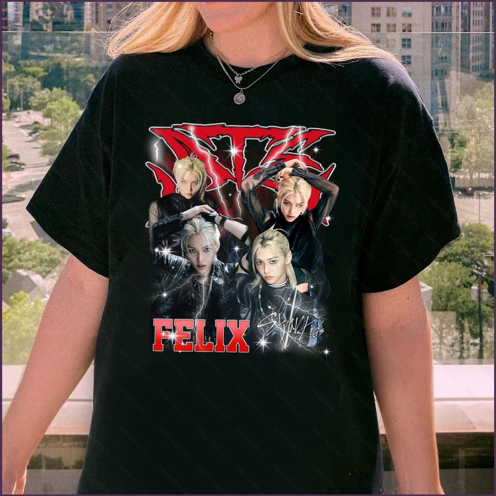 BH5 Felix Stray Kids Dominate Áo thun ATZ World Tour 2025 KPOP tay ngắn áo thun BH5