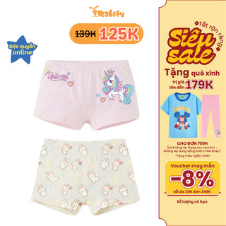   VOUCHER 8% GIẢM 30K ĐƠN 349K  Combo 2 quần lót đùi vải modal cao cấp bé gái Rabity 5031 