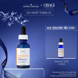   VOUCHER SVIP 20%  Serum Vitamin C 15% Dưỡng Sáng Da & Chống Oxy Hóa Obagi Professional-C 30ml 
