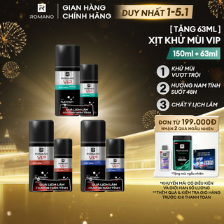   TẶNG Xịt khử mùi 63ML  Xịt khử mùi cho nam cao cấp VIP Romano 150ml  Tặng mùi ngẫu nhiên  