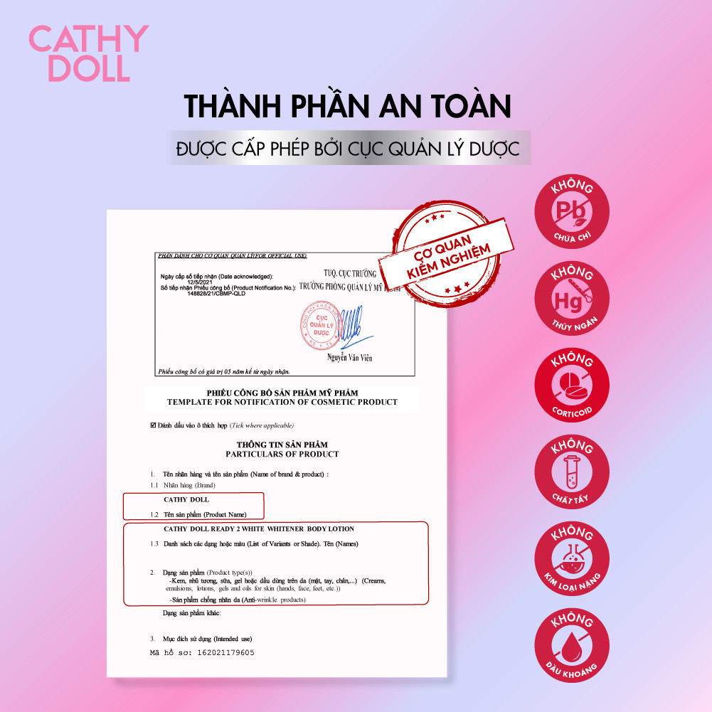 Sữa Dưỡng Thể Sáng Da Cathy Doll Ready 2 White Whitener Body Lotion 150ml | BigBuy360 - bigbuy360.vn