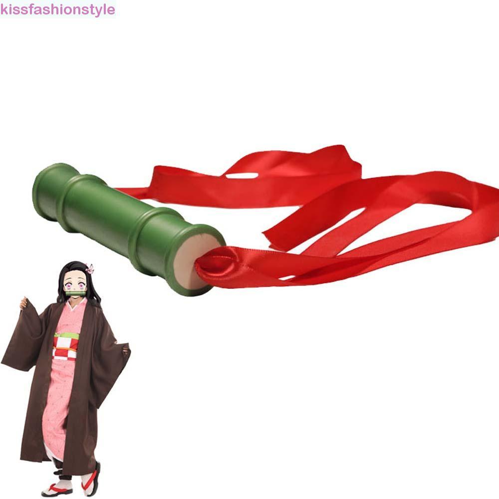 KISSFASHIONSTYLE Cosplay Đạo Cụ Kamado Nezuko Halloween Cosplay Phụ Kiện Tre Miệng Đạo Cụ Kimetsu no