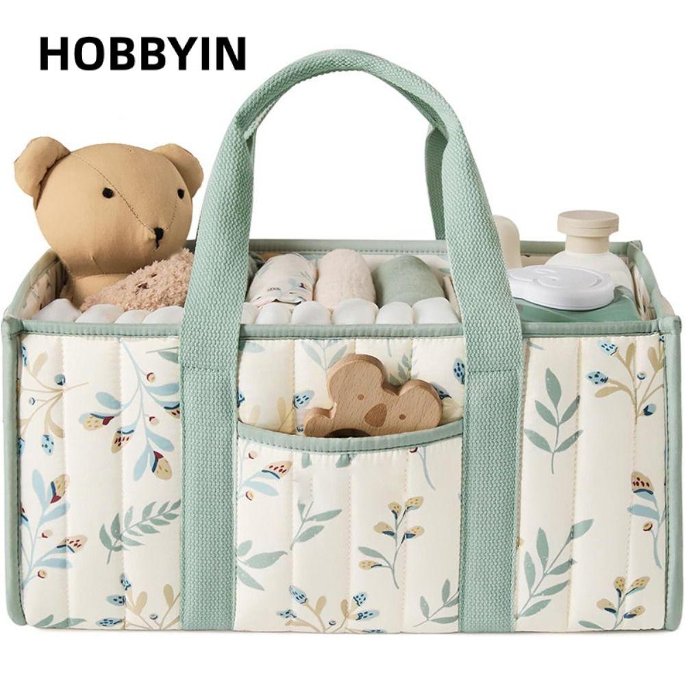 Giỏ đựng tã trẻ em HOBBYIN, Hộp đựng tã hoa dung tích lớn cho trẻ sơ sinh, Túi đựng tã di động dành 
