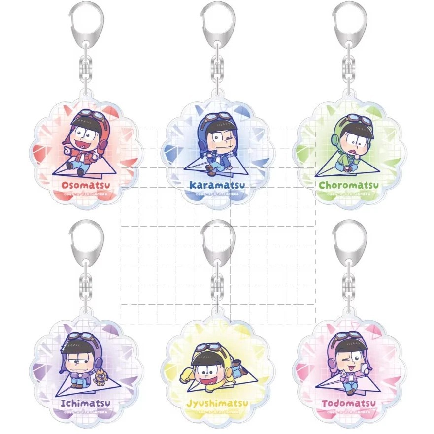 Móc khóa Anime Osomatsu-san mica acrylic Osomatsu Karamatsu Choromatsu Ichimatsu Jyushimatsu Todomat