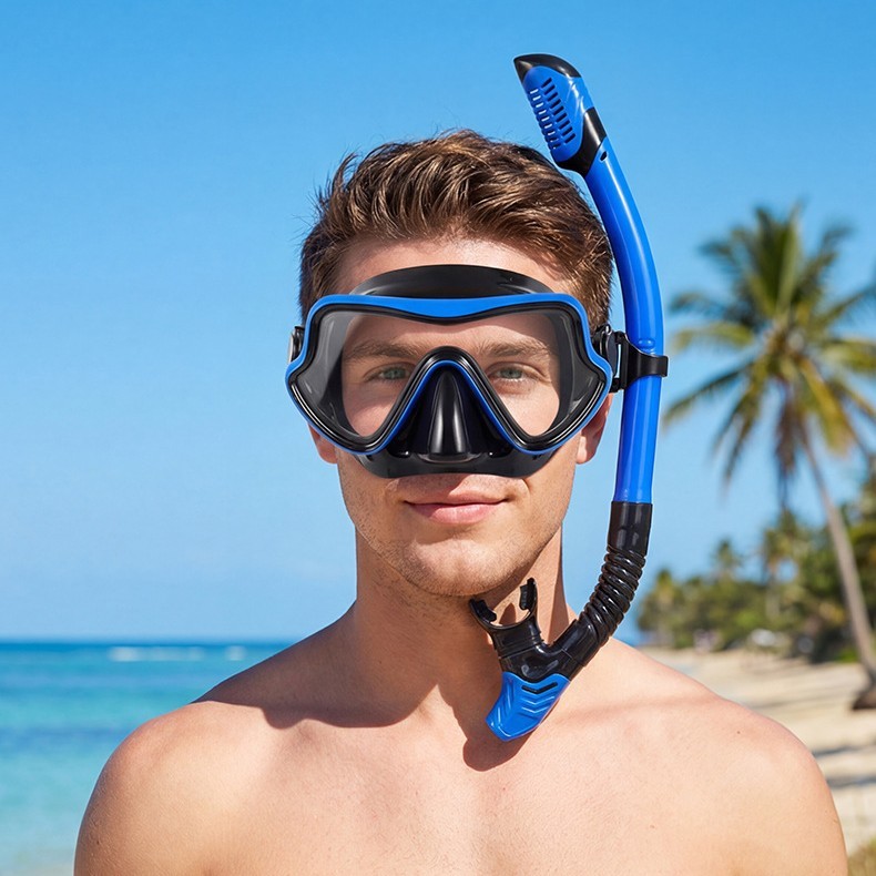 Preferred in-stock items#Diving goggles and snorkel set, adult diving mask for men and women, large 