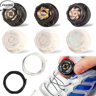 CLEARLINE 1 Cặp Dây Giày Xoay Khóa, Sneaker Chạy Bộ, Dây Kim Loại Đa Năng Tự Động Khóa Nhanh, Trẻ Em Người Lớn