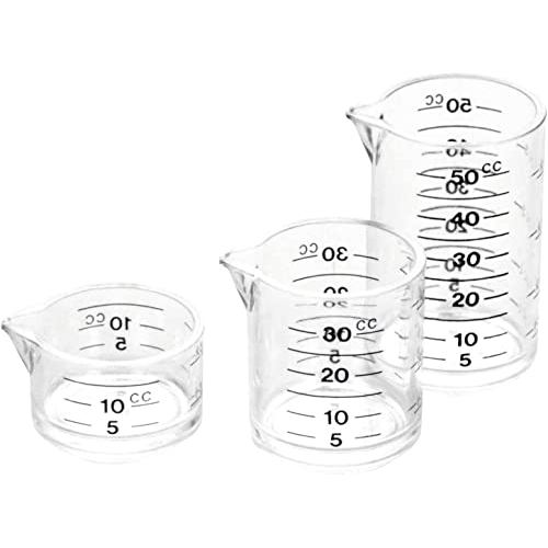 Bộ cốc đong Suncraft 50cc, 30cc, 10cc (bộ 3 chiếc) - Sản xuất tại Nhật Bản - Nhựa acrylic - Dành cho