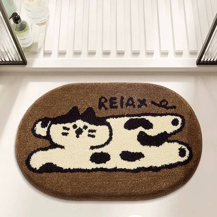 Cat Bathroom Door Mat Strong Absorbent Plush Floor Mat Bathroom Carpet Bathroom Non-Slip Toilet Foot