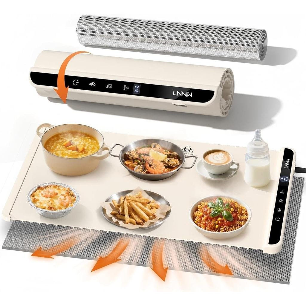 Thảm sưởi ấm có miếng đệm chịu nhiệt, 26X15 Inch, Hẹn giờ 6 giờ nhiệt độ, An toàn khóa, Đĩa sưởi ấm 