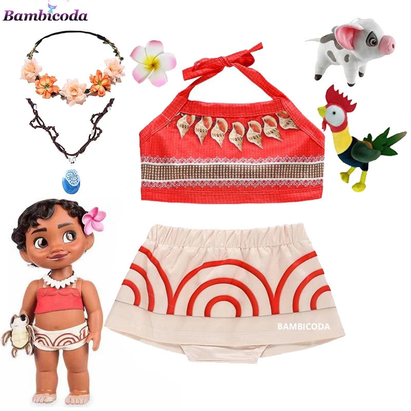 Moana Đầm Trang Phục Hóa Trang Cosplay Tập Đi Váy Bé Gái Anime Phim Moana Trang Phục Halloween Trang
