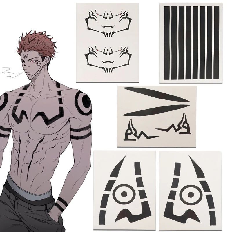 Nhãn dán hình xăm Cosplay Kaisen Yuji Itadori, Geto Suguru, Inumaki Toge, Rengoku Kyojuro 4.13