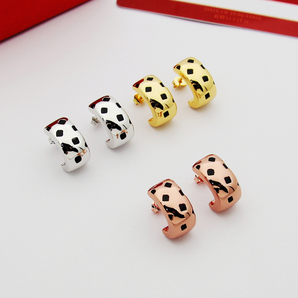 CZGV The wind is light C Leopard print earrings for couples, leopard pattern earrings, leopard print