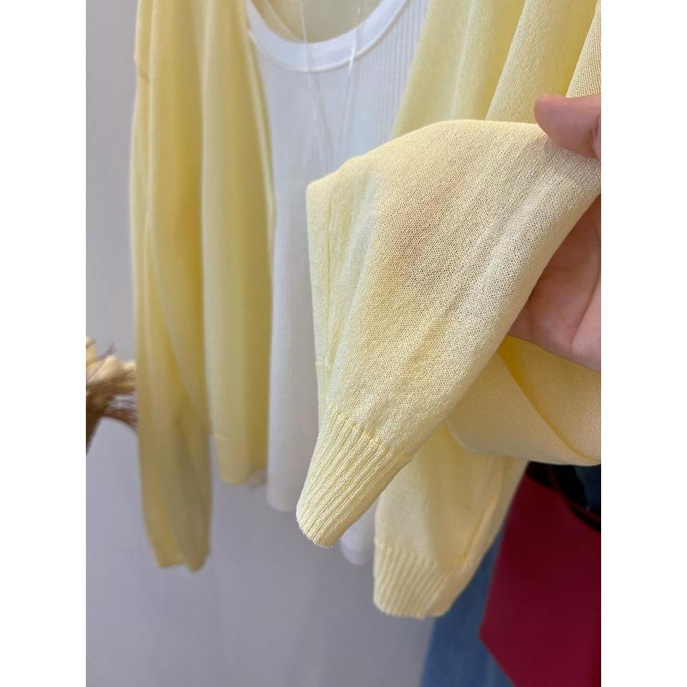 Cardigan nữ mỏng chống nắng mùa hè, cổ chữ V ôm dáng, màu xám | BigBuy360 - bigbuy360.vn