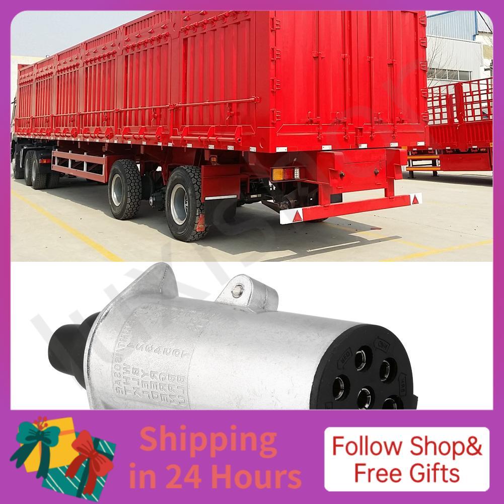 iuxishop 24V 7 Pin Trailer Plug N Type Connector Adaptor Đèn nguồn Xe tải Caravan Lý tưởng Thanh kéo