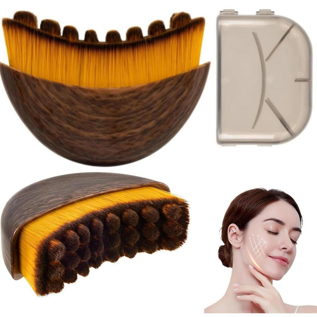 FaceLymphaticContour❈Jawline & ChinSculptingDryBrushingMassagerforLymphaticDrainage & FacialFatigueR