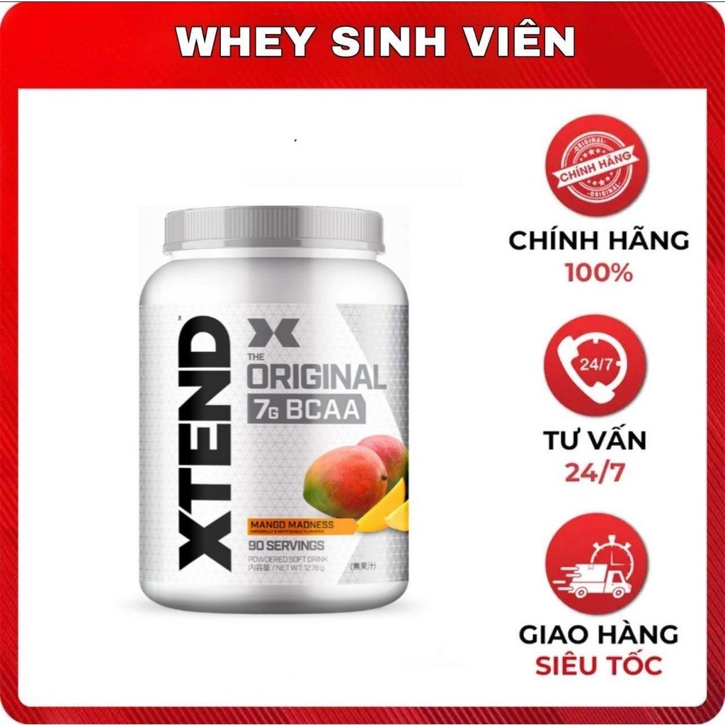 [Có bảo hành] Sữa hỗ trợ phục hồi, phát triển cơ bắp Xtend BCAA Original tăng sức bền tập luyện Whey
