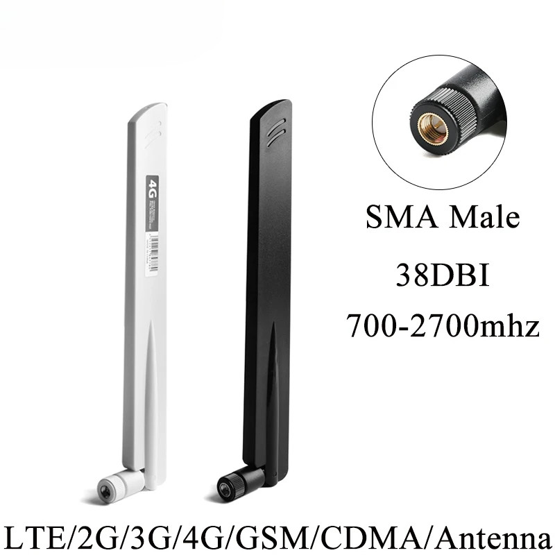 Hot 4G LTE 38DBI SMA Nam Kết Nối Ăng Ten Cho GSM / CDMA 3G 4G router modem 700-2700 MHz