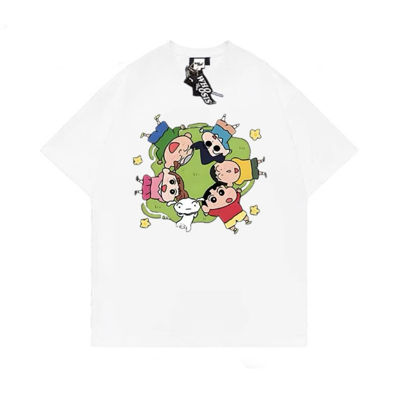 [250gsm] Áo Phông WHO SIS Hoạ Tiết Hình In Shin - Áo Thun Nam Nữ Chất Liệu Cotton Cao Cấp