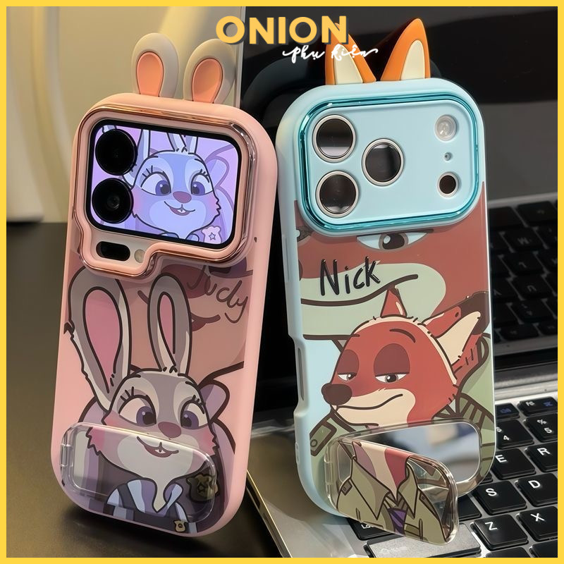 Ốp điện thoại hoạt hình Bunny & Fox Stand(onion phụ kiện)