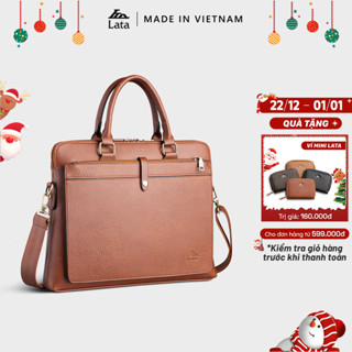  Cặp Công Sở Lata  Thời trang nam basic đựng laptop 14 inch - Cặp da CA37  