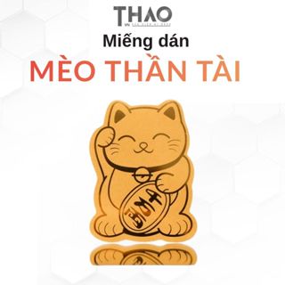 Miếng dán may mắn mèo thần tài, dán điện thoại, laptop, máy tính bảng, trang trí đẹp