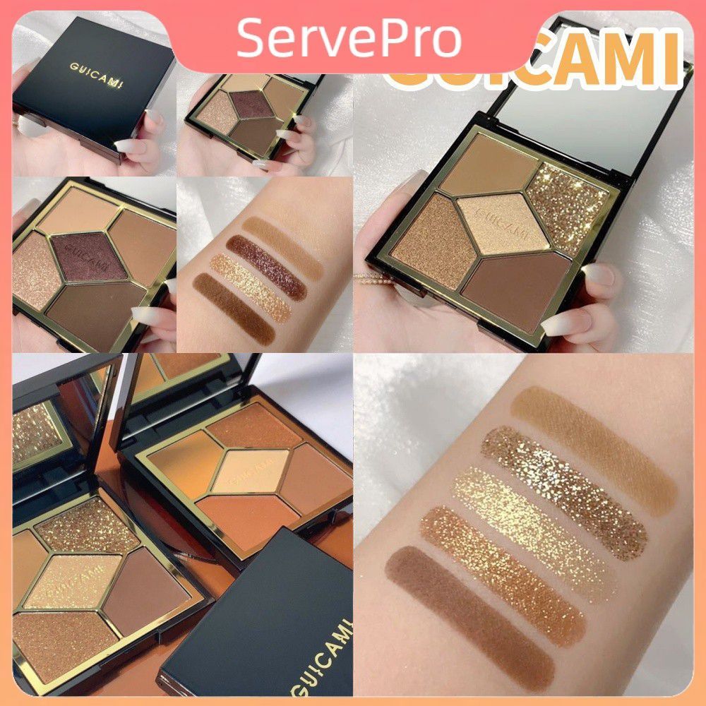 【Giảm giá】 Phấn mắt lì 5 màu GUICAMI Behind the Scenes, ánh nhũ tự nhiên, bóng mượt, chống thấm nước