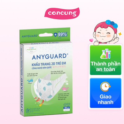 Khẩu trang y tế 2D Anyguard cho bé dưới 4 tuổi (10 cái/hộp)