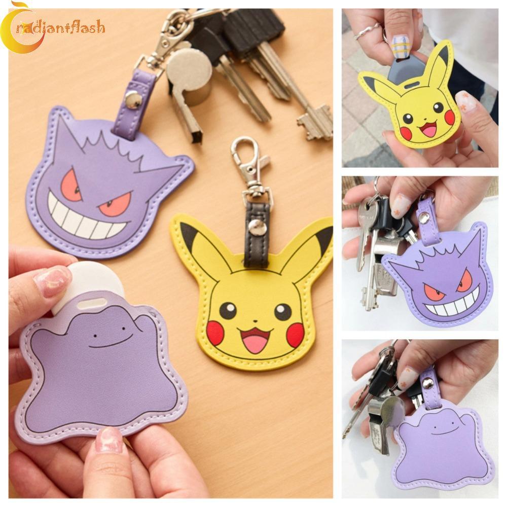 RADIANTFLASH Pikachu Access Card Holder, Kawaii Keyring Pokemon Cat Móc khóa, Vỏ bảo vệ hoạt hình Da