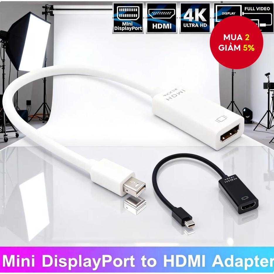 Bộ chuyển đổi Mini DP Thunderbolt sang HDMI 4K 2K 1080P cho PC MacBook Surface Laptop TV Monitor Pro