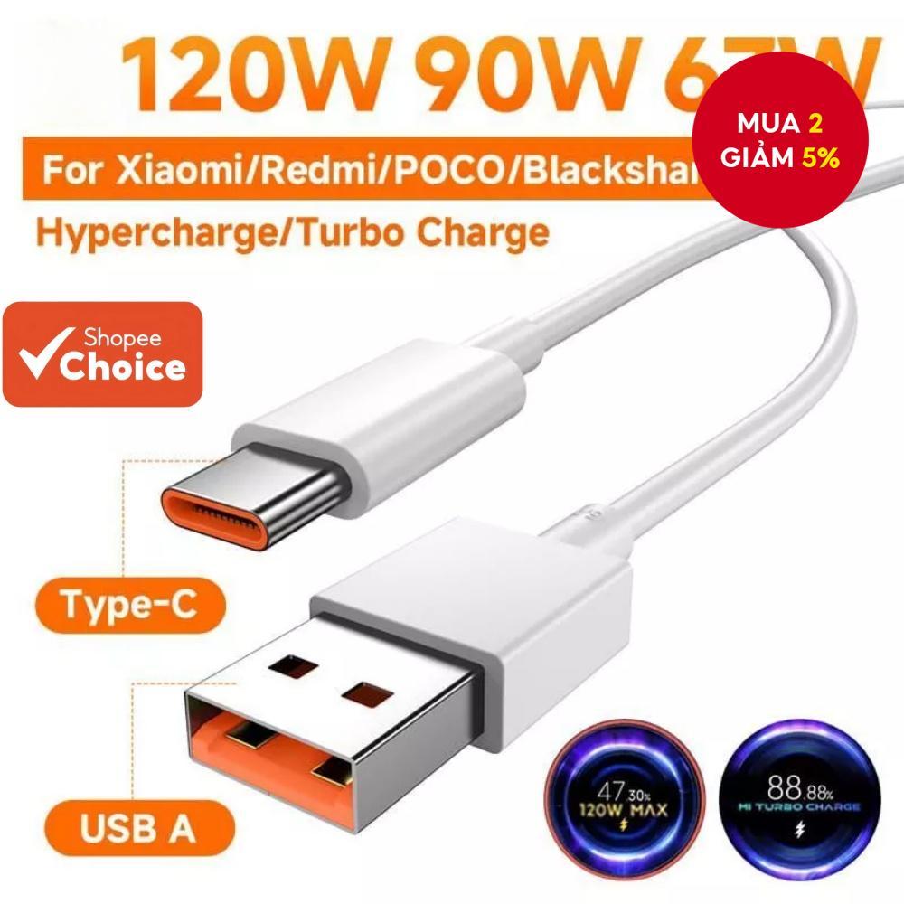 Cáp sạc siêu nhanh Type C 1M 6A cho Xiaomi Redmi 120W/90W/67W/45W/33W Turbo Charger