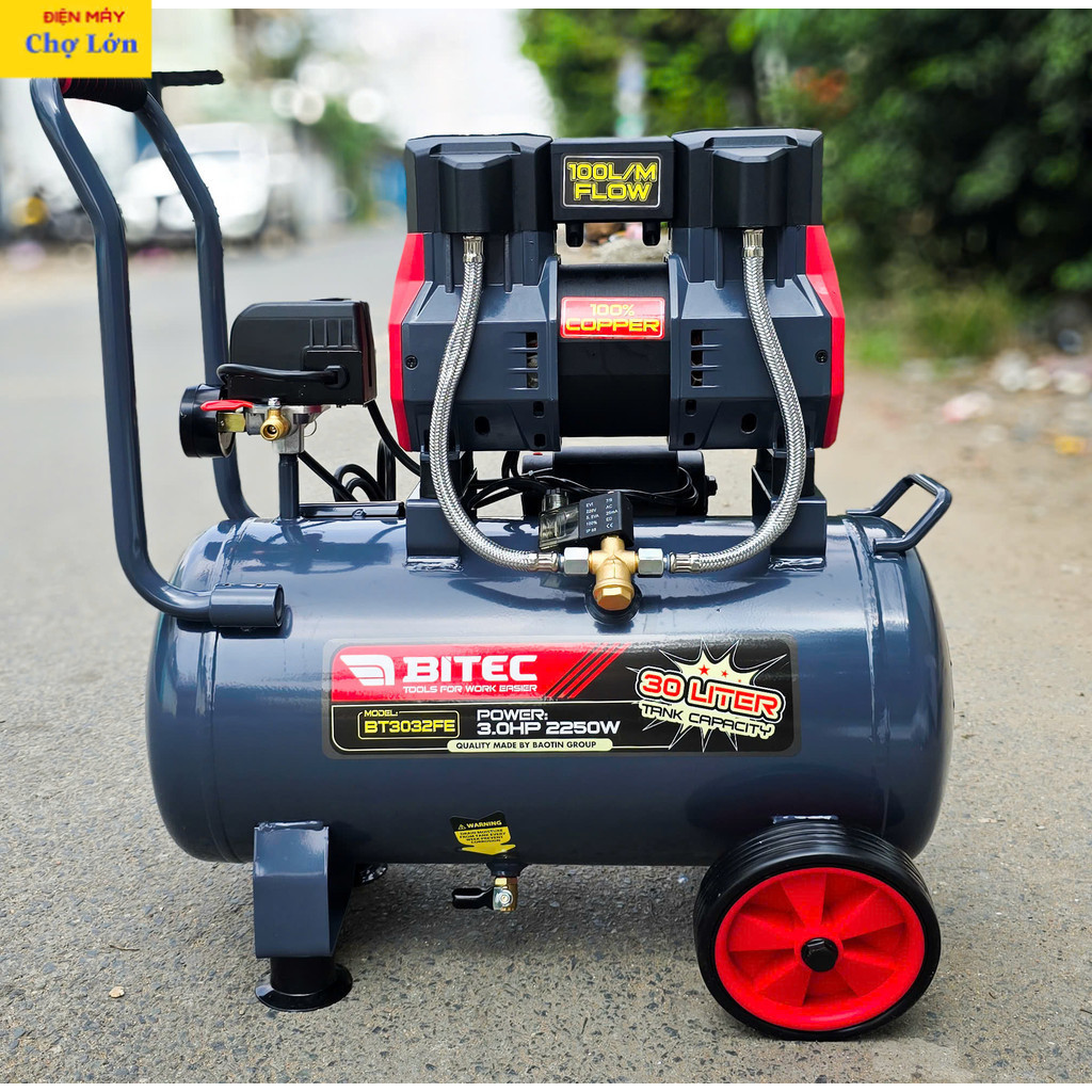 Máy nén khí không dầu 30 lít BTEC BT3032FE 2250W mẫu mới .BTEC Điện may CL hukan