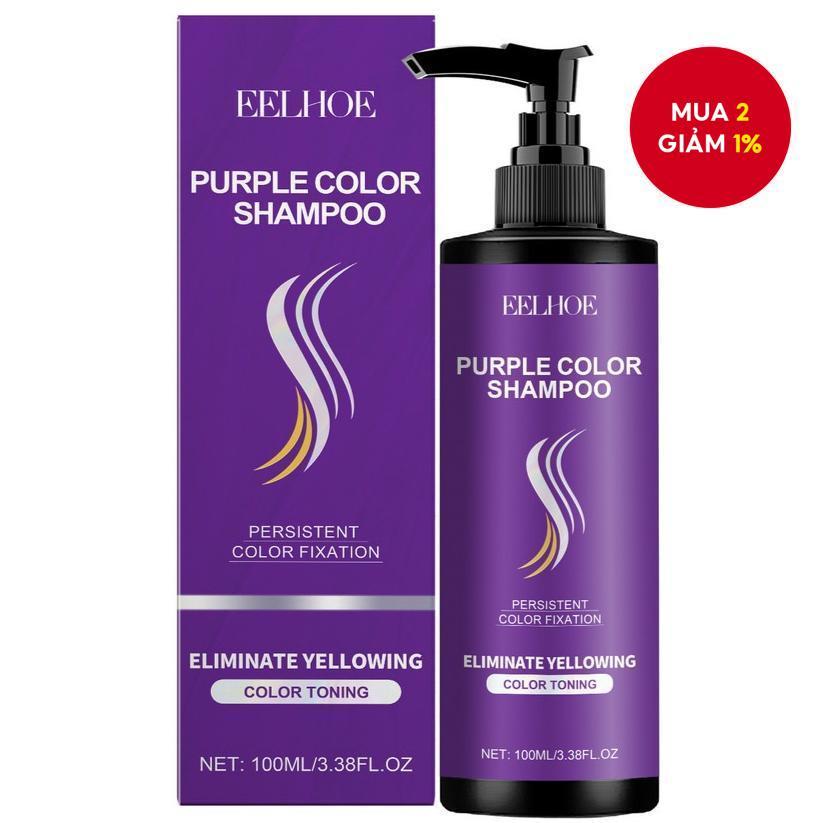 [HOT] Dầu gội màu tím Giữ màu lâu dài Loại bỏ tông màu vàng