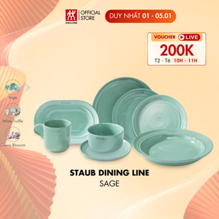  Chén bát đĩa cốc gốm sứ STAUB Ceramic Dining Line màu Xanh Sage cao cấp - nhiều size loại 