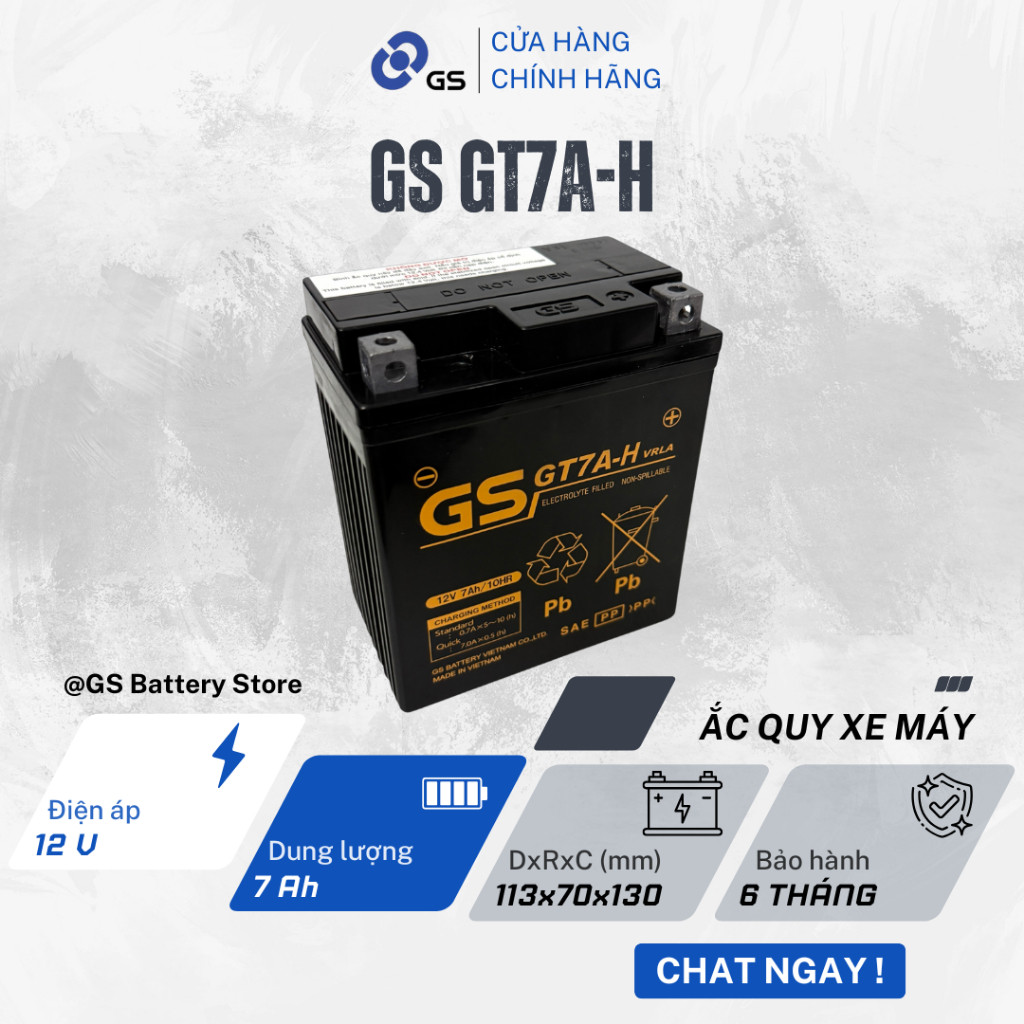 Bình ắc quy GS GT7A-H 12V 7Ah