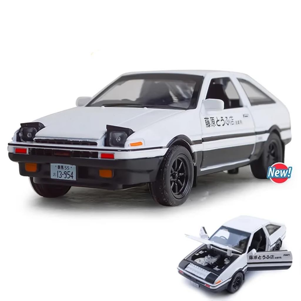Initial D Alloy Model Car - Takumi Fujiwara AE86 Trueno Project D Specification 1/32 Scale (Black)