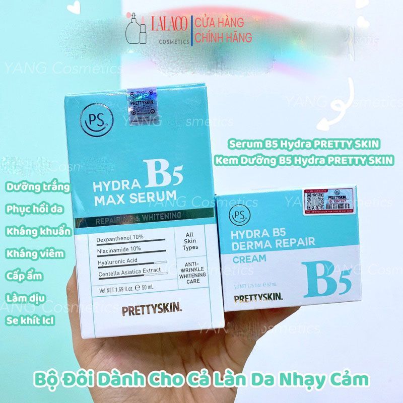 Serum B5 PrettySkin & Kem Dưỡng B5 Phục Hồi Cấp Ẩm Da PrettySkin - Hydra B5 Pretty Skin 52g