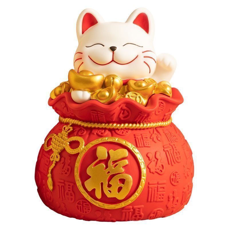 TB Spot Goods#2025Lucky Cat Anti-Fall Money Box for Adults, Large Capacity Savings Bank for Adults, 