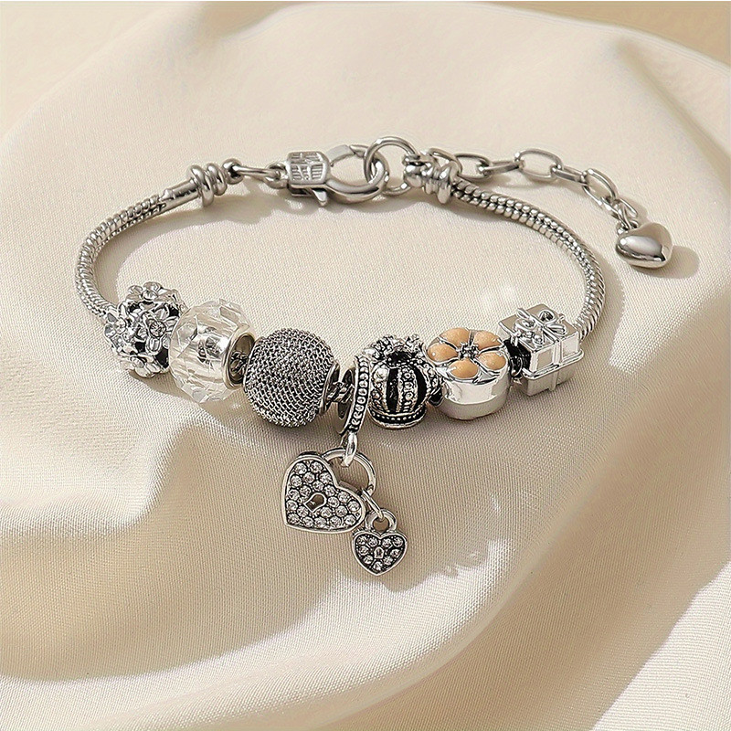 Vòng tay Pandora Vòng tay DIY Vòng tay bạc Vòng tay trái tim dành cho nữ
