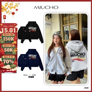  Áo hoodie zip form boxy local brand Miucho BST vải nỉ 2 da cao cấp thoáng mát dày dặn in mix 