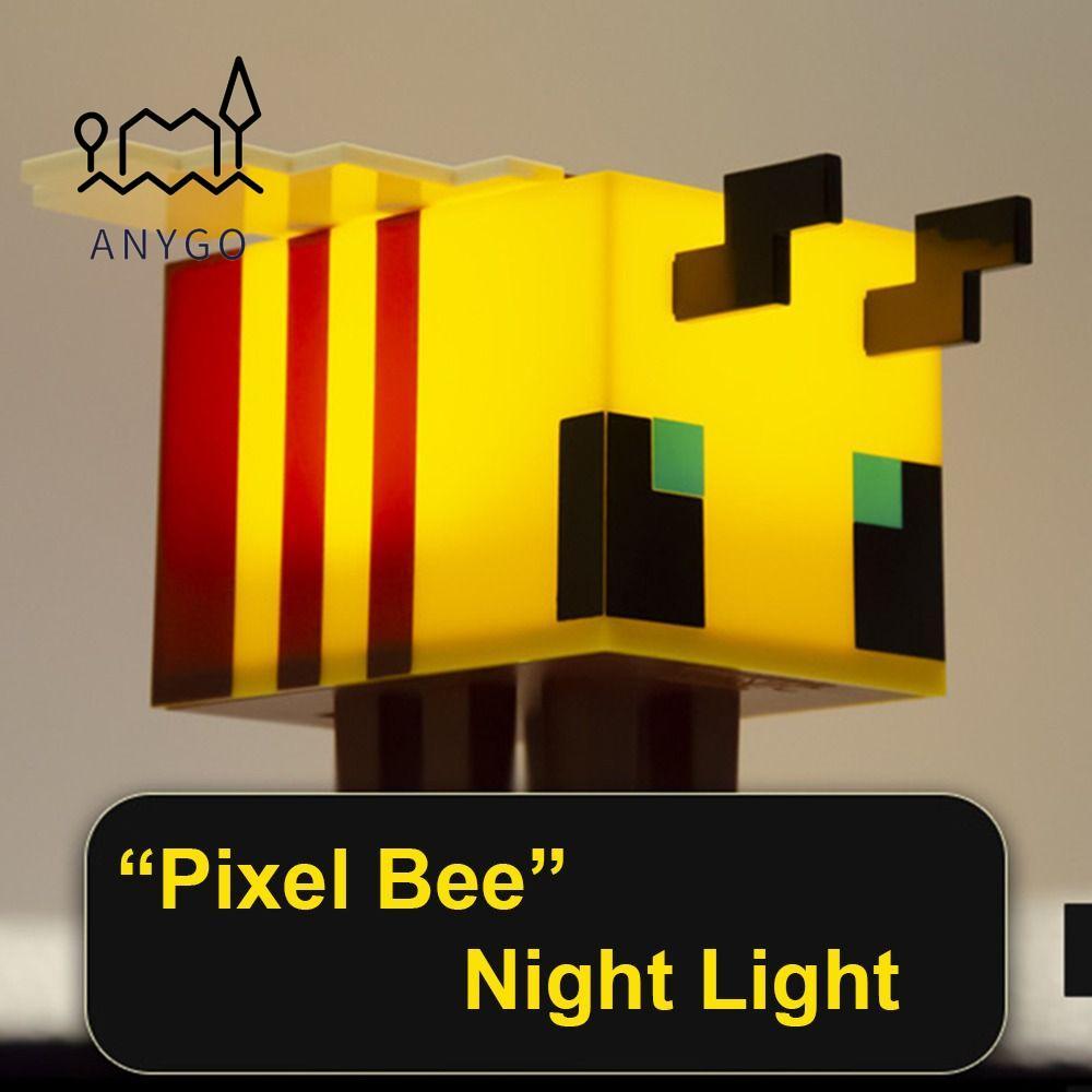 YRBWDYZDH Đèn LED My World, Pixel Cartoon My World Bee Lamp, Bức tượng nhỏ sáng tạo Sạc USB Đèn bàn 