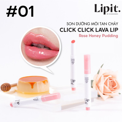 Son Dưỡng Môi Tan Chảy  Click Click Lava LIP IT Dưỡng Ẩm Căng Mọng 1.9g