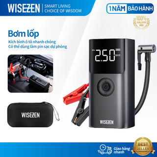 Bơm Lốp Kích Bình ô Tô Wisezen ích Hợp Sạc Dự Phòng Và đèn Pin Chiếu Sáng Bơm Lốp Kích Bình
