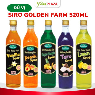 Siro Golden Farm Chai 520ml Đủ Các Vị Hoa Quả, Hương Vị Đậm Đà Cho Đồ Uống
