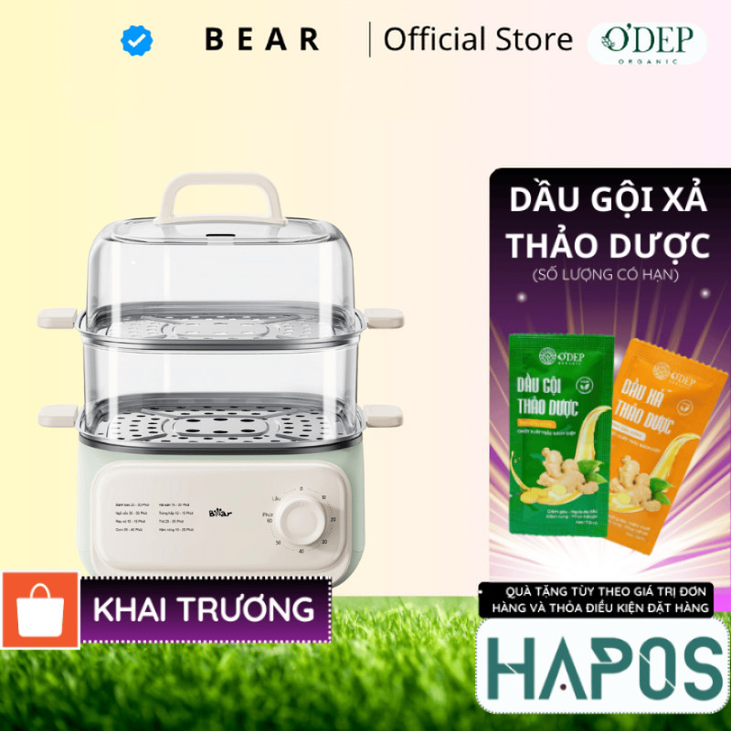 Nồi hấp/ Nồi lẩu điện đa năng 10.3L Bear EFS-4H30D - 2 khay hấp - HAPOS HSA