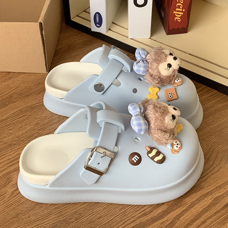 Duffy Bear Nữ Mặc Ngoài Baotou Dép Mùa Hè Chống Trơn Trượt Dày-So