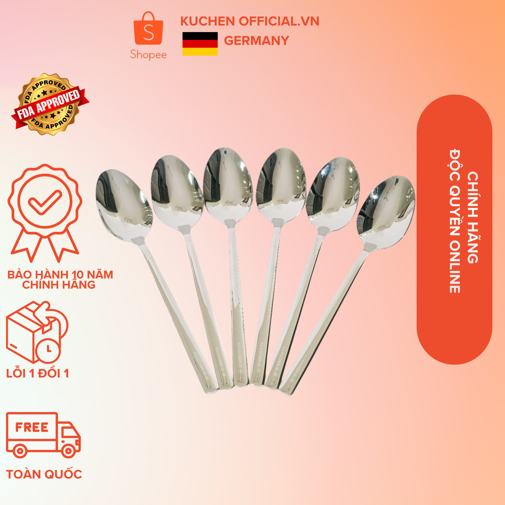(CHÍNH HÃNG) BỘ 6 THÌA ĂN CƠM TABLE SPOON KUCHEN SH2246 TBS6 - BẢO HÀNH 10 NĂM..