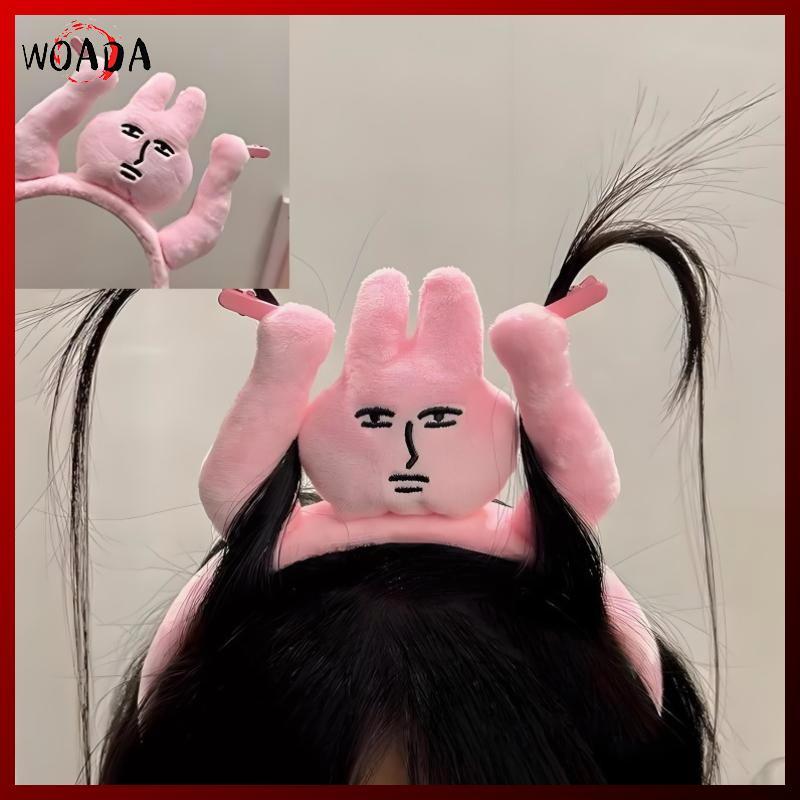 WOADA 1 Fun Raise Your Hands To Pull Your Hair, Pink Bunny s, Funny Fun s, Grab Bangs, Hair Ties, Mũ