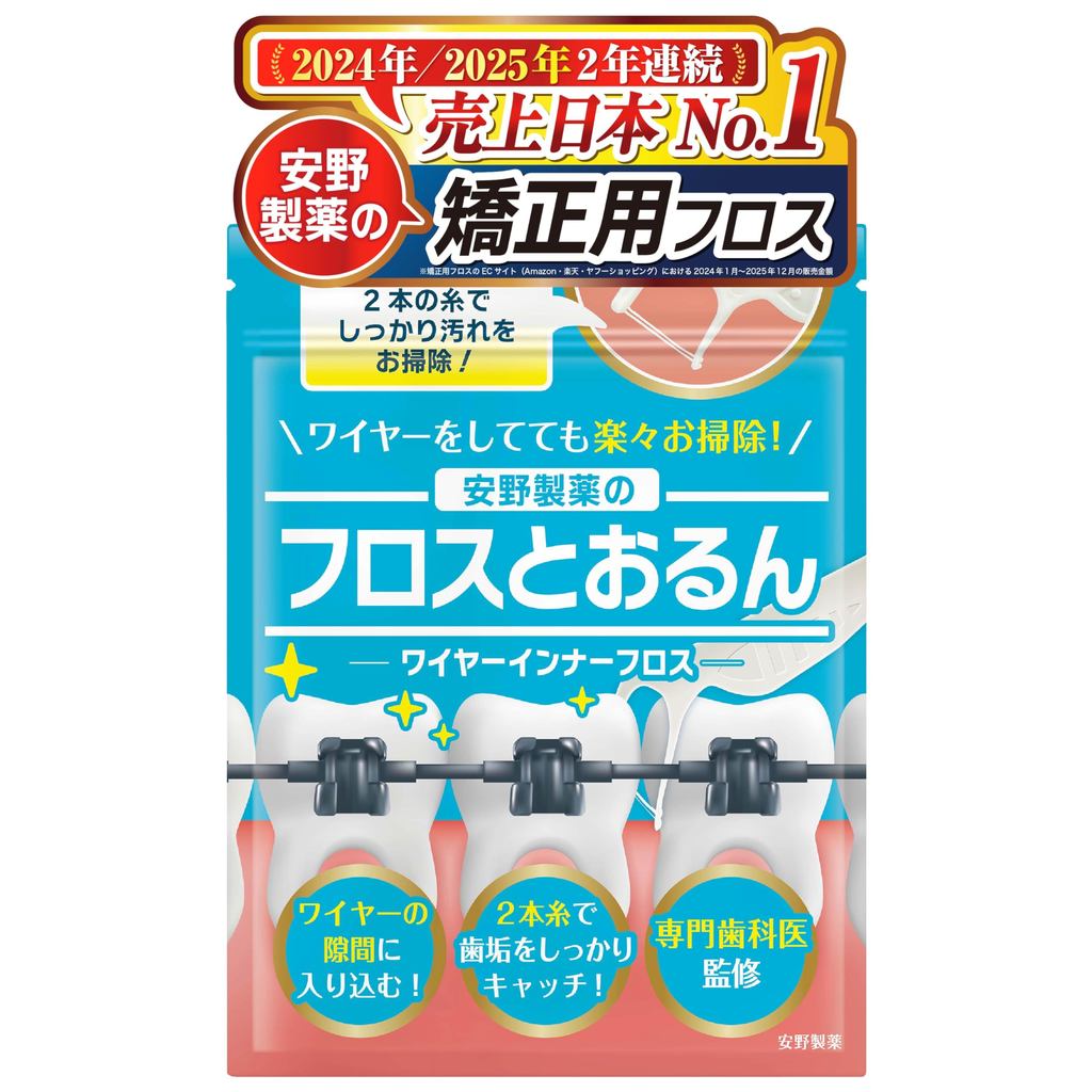 Anno Pharmaceutical Orthodontic Floss - Dental Clinic Approved, 60 Count (Available in Multiple Pack