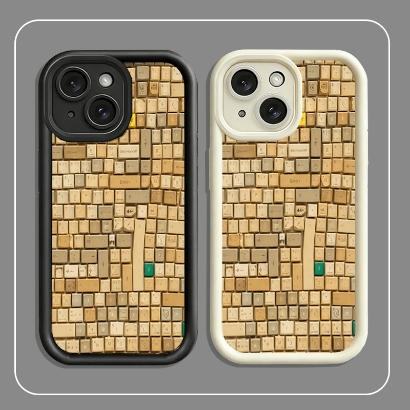Ốp Lưng iPhone Phím Cũ Nghệ Thuật Vintage Độc Đáo,Bảo Vệ Toàn DiệniP 11/12/13/14/15/16/17/Plus/Pro/M