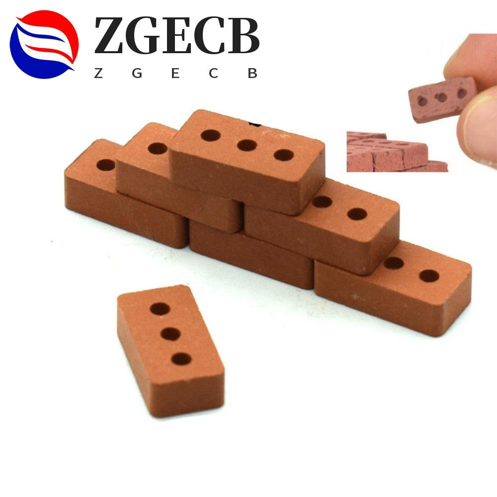 Mô hình gạch mini thật ZGECB, Đồ chơi gạch giả DIY màu đỏ nhỏ, Gạch mini tỷ lệ 1 / 12 Mini bền 1 / 1